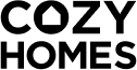 CozyHomes logo on grey background